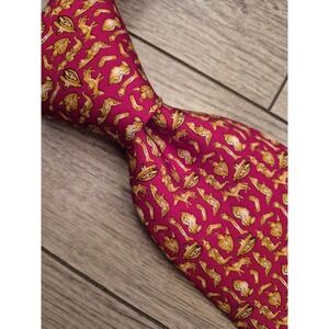 Pineda Covalin Mens Silk Tie Milagritos Icons of Faith Magenta Red Mexico